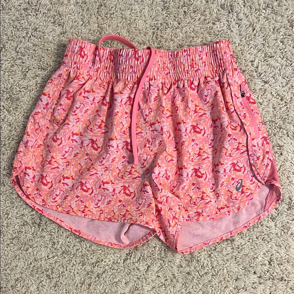 Asics Pink and Orange Running Shorts